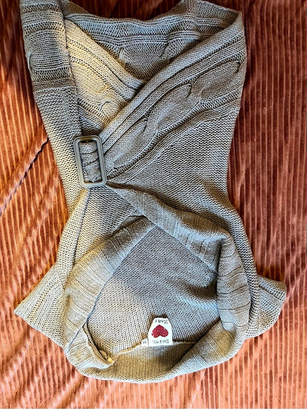Derek Heart Gray Wrap Top